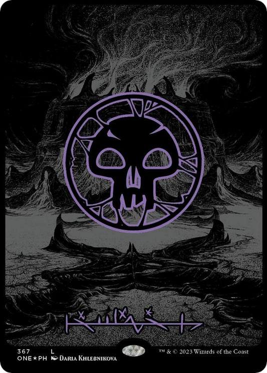 Swamp (Phyrexian) - Full Art (Oil Slick Raised Foil)