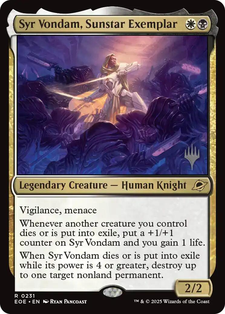 Syr Vondam, Sunstar Exemplar